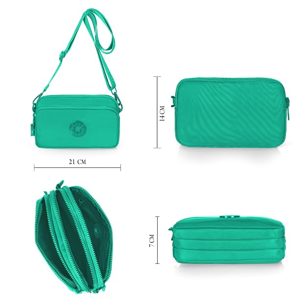BAG IN Women's Small Crossbody Bag – Lightweight Nylon Shoulder Purse with Adjustable Strap & Front Zipper Pocket – Travel & Everyday Use