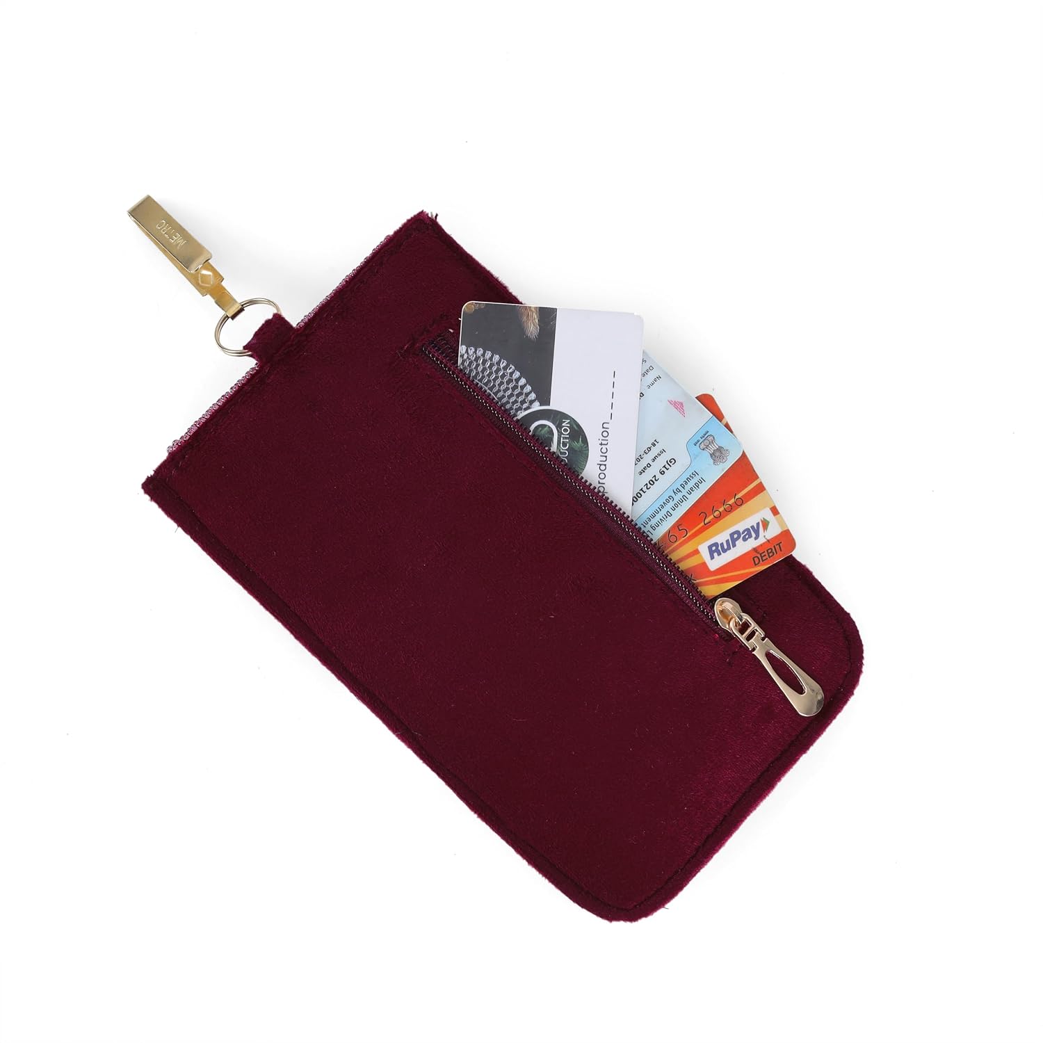 BAG IN Handmade Beaded Floral Design Pouch for Women, Boho Chic Mobile Purse" (Maroon)