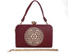 Bag in Elegant Black Floral Handbag with Crystal Clasp Vintage-Inspired Evening Bag for Special Occasions