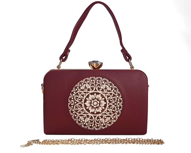 Bag in Elegant Black Floral Handbag with Crystal Clasp Vintage-Inspired Evening Bag for Special Occasions