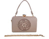 Bag in Elegant Black Floral Handbag with Crystal Clasp Vintage-Inspired Evening Bag for Special Occasions