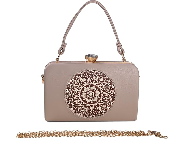 Bag in Elegant Black Floral Handbag with Crystal Clasp Vintage-Inspired Evening Bag for Special Occasions
