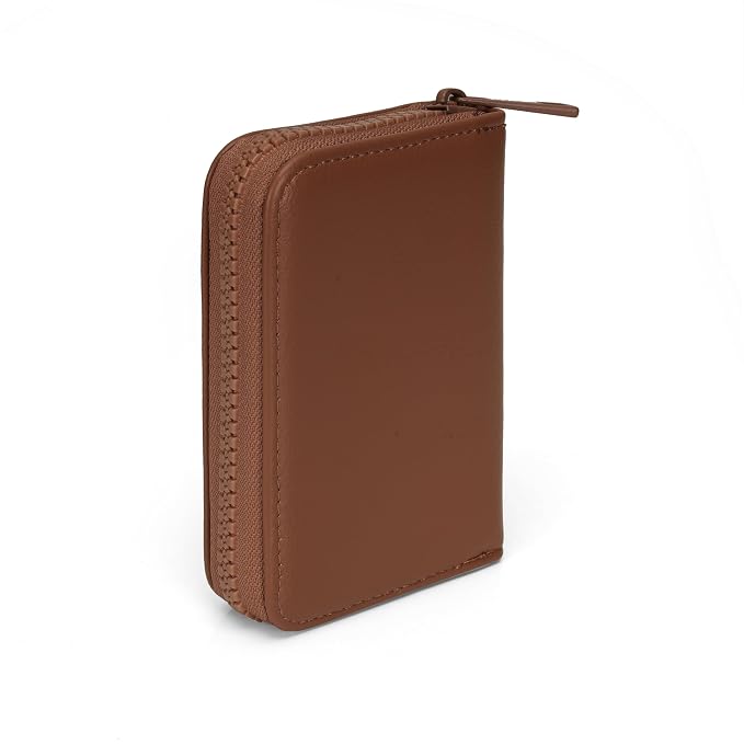 JI TravelMate Hanging Wallet Purse Women's Wallet Zipper Premium Wallet (Brown)