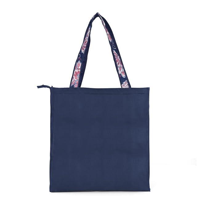 Bag in Foldable Tote Bag for Travel & Grocery – Floral Design, Zipper Closure