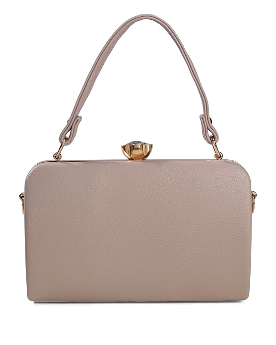 J I ACCESSORIES Elegant Vintage-Inspired Handbag with Intricate Golden Floral Mandala Embossing, Premium Finishing, and – Perfect for Parties, Weddings & Special Occasions