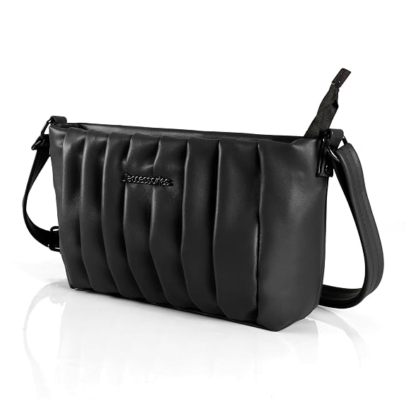 J I Quilted Crossbody Sling Bag for Women Soft Padded Design, Adjustable Strap, Compact Everyday Shoulder Purse