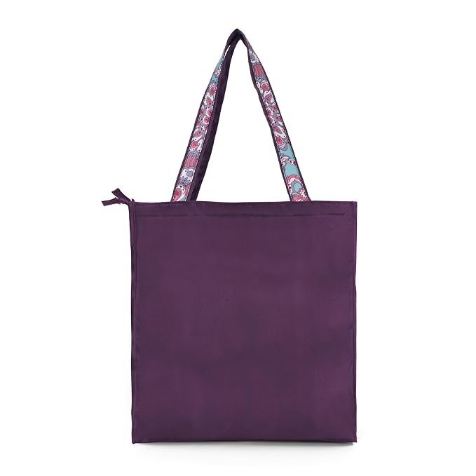 Bag in Foldable Tote Bag for Travel & Grocery – Floral Design, Zipper Closure