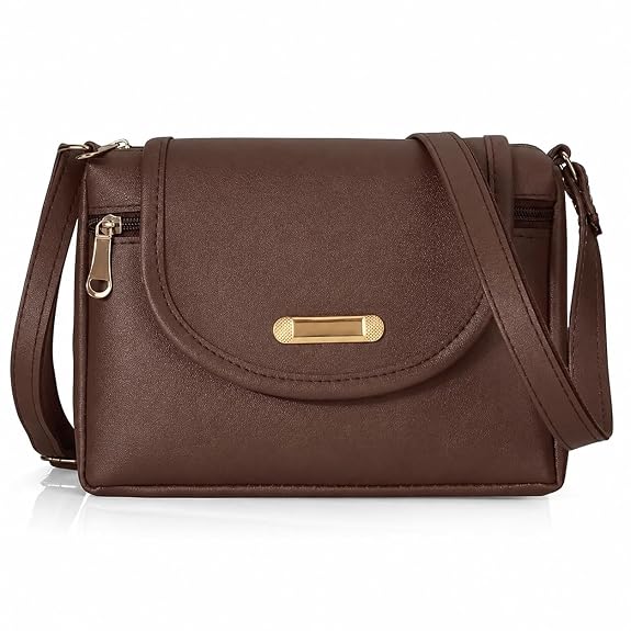 J I ACCESSORIES Women’s Stylish Crossbody Sling Bag – Elegant PU Leather Small Shoulder Purse with Adjustable Strap – Casual & Travel Handbag