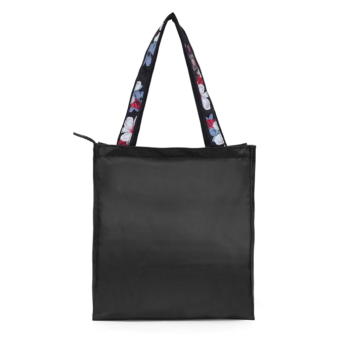 Bag in Foldable Tote Bag for Travel & Grocery – Floral Design, Zipper Closure