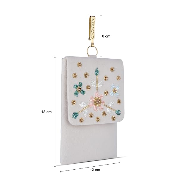 Bag in Floral Beaded Mobile Sling Bag for Women