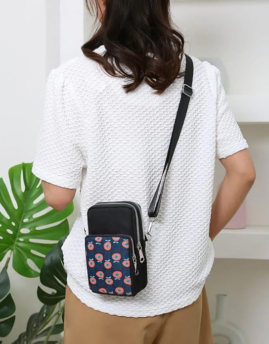 Bag in Women’s Floral Crossbody Phone Bag – Multi-Pocket Small Shoulder Purse with Adjustable Strap