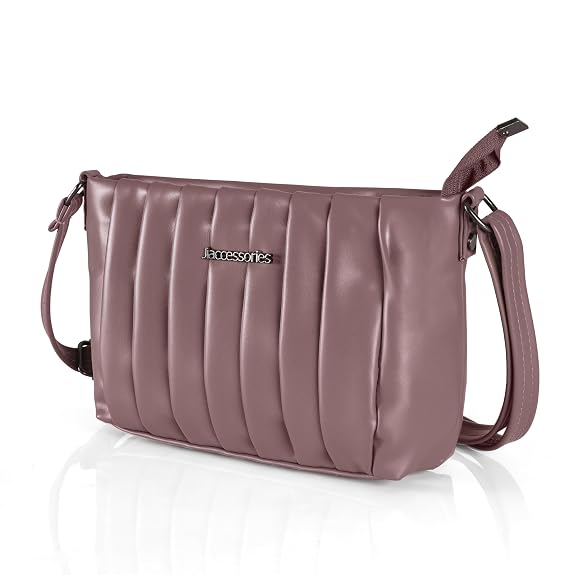 J I Quilted Crossbody Sling Bag for Women Soft Padded Design, Adjustable Strap, Compact Everyday Shoulder Purse