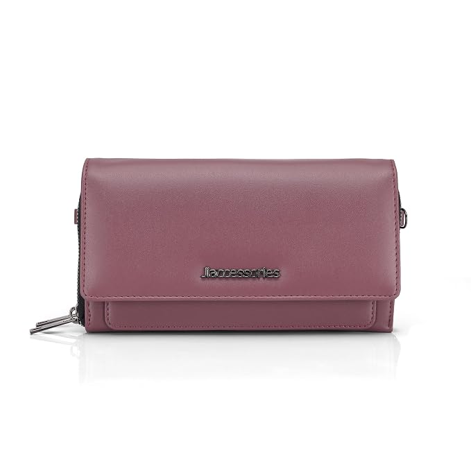 J I Elegant Premium Women’s Clutch Wallet Luxury Look with Zip Closure
