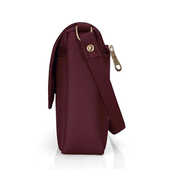 Bag in Stylish Women's Leather Shoulder Bag Embroidered Flap Crossbody Purse with Zipper Compartments & Adjustable Strap