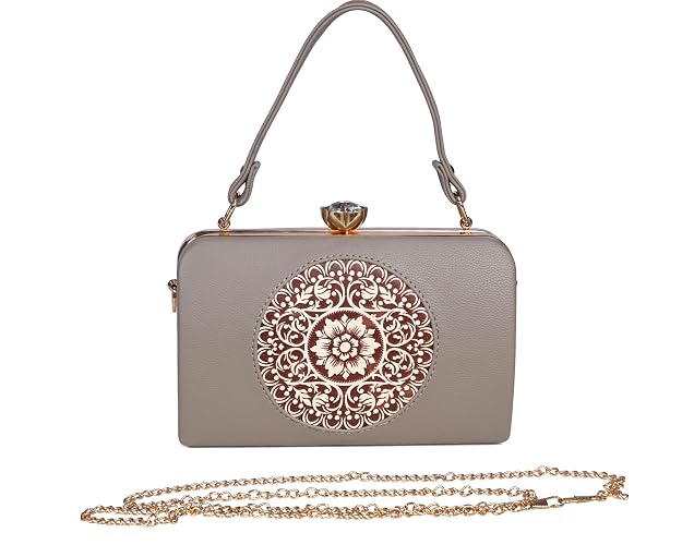 Bag in Elegant Black Floral Handbag with Crystal Clasp Vintage-Inspired Evening Bag for Special Occasions