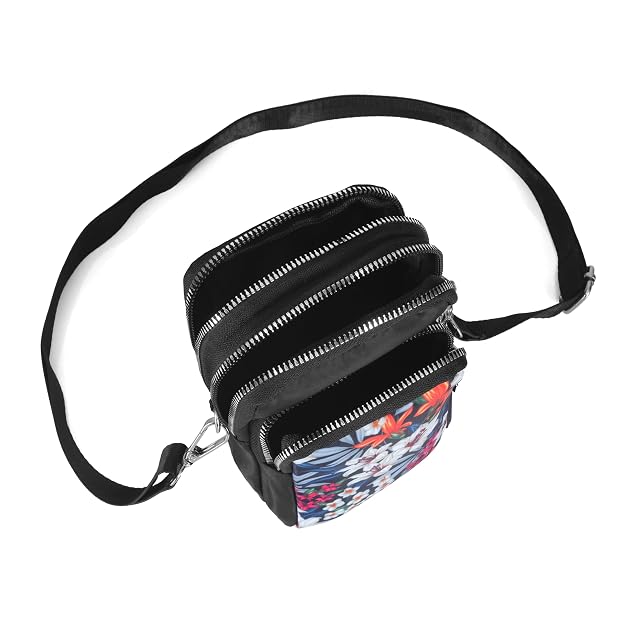 Bag in Women’s Floral Crossbody Phone Bag – Multi-Pocket Small Shoulder Purse with Adjustable Strap