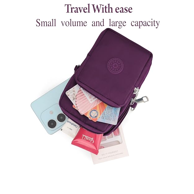Bag in Women’s Floral Crossbody Phone Bag – Multi-Pocket Small Shoulder Purse with Adjustable Strap
