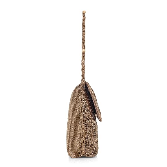 BAG IN Elegant Beaded Evening Clutch Purse with Detachable Chain Strap – Handcrafted Party Shoulder Bag for Women