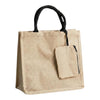 J I Premium Jute Carry Bag with Soft Handles | Reusable Shopping Tote for Work, Travel & Everyday Use