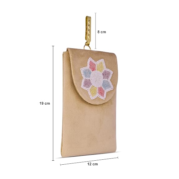 Bag in Women's Flower Beaded Mobile Pouch