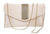 Bag in Elegant Satin Evening Clutch Bag Stylish Envelope Purse with Rhinestone Detail and Detachable Chain Perfect for Formal Events and Special Occasions