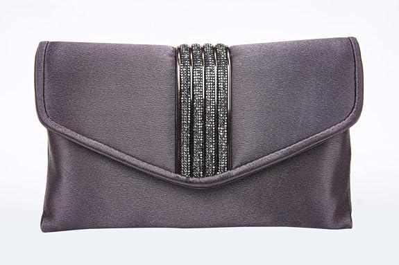 Bag in Elegant Satin Evening Clutch Bag Stylish Envelope Purse with Rhinestone Detail and Detachable Chain Perfect for Formal Events and Special Occasions