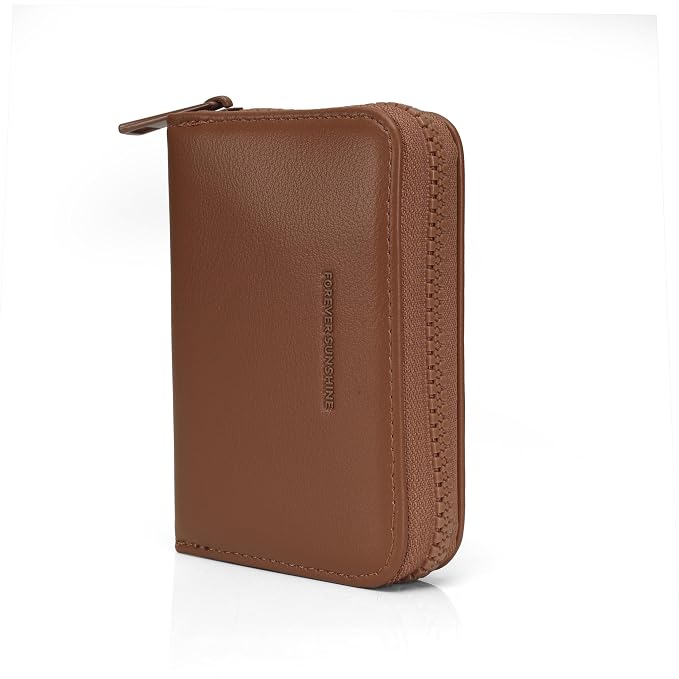 JI TravelMate Hanging Wallet Purse Women's Wallet Zipper Premium Wallet (Brown)
