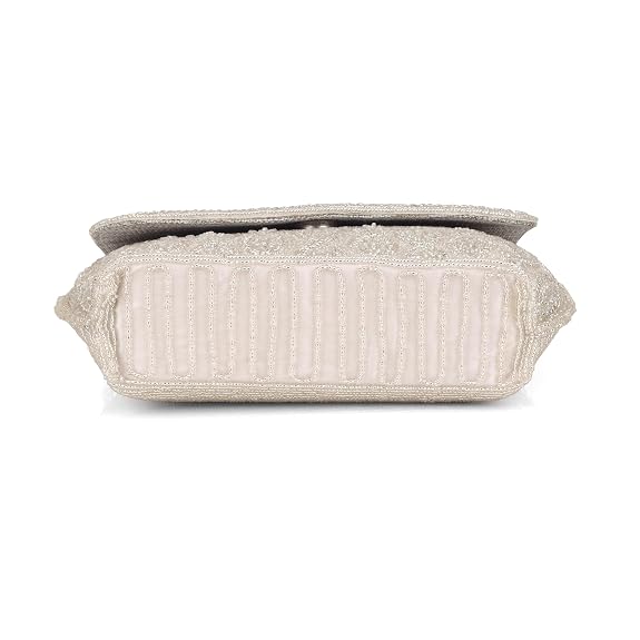 BAG IN Elegant Beaded Evening Clutch Purse with Detachable Chain Strap – Handcrafted Party Shoulder Bag for Women