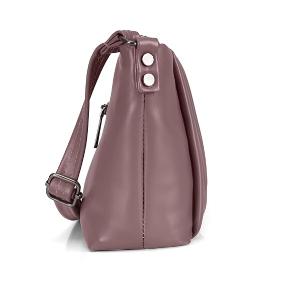 J I Quilted Crossbody Sling Bag for Women Soft Padded Design, Adjustable Strap, Compact Everyday Shoulder Purse