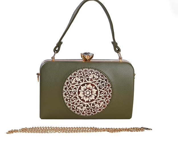 Bag in Elegant Black Floral Handbag with Crystal Clasp Vintage-Inspired Evening Bag for Special Occasions