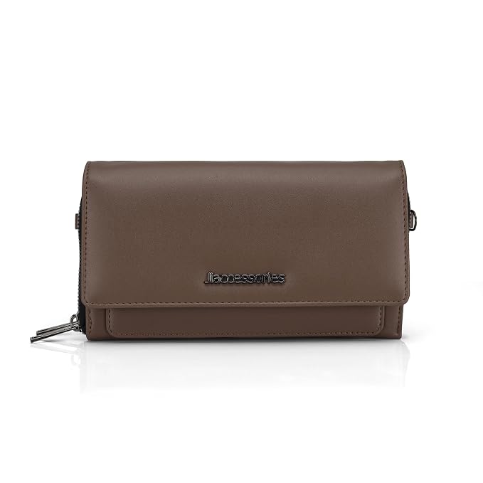 J I Elegant Premium Women’s Clutch Wallet Luxury Look with Zip Closure
