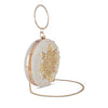 Bag in Festive Velvet Embroidered Clutch Bag with Chain & Ring Handle