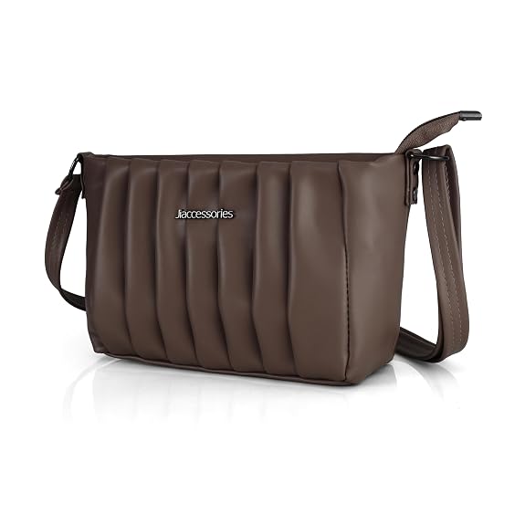 J I Quilted Crossbody Sling Bag for Women Soft Padded Design, Adjustable Strap, Compact Everyday Shoulder Purse