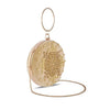 Bag in Festive Velvet Embroidered Clutch Bag with Chain & Ring Handle