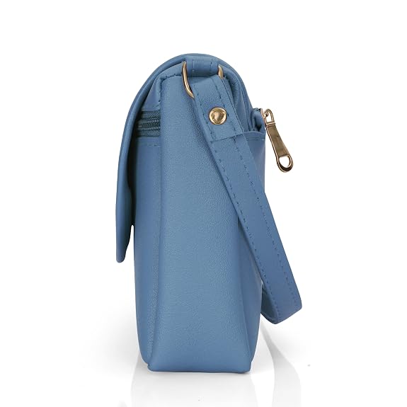 Bag in Stylish Women's Leather Shoulder Bag Embroidered Flap Crossbody Purse with Zipper Compartments & Adjustable Strap