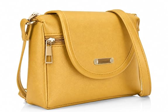 J I ACCESSORIES Women’s Stylish Crossbody Sling Bag – Elegant PU Leather Small Shoulder Purse with Adjustable Strap – Casual & Travel Handbag