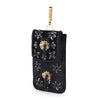 Bag in Handmade Beaded Floral Design Pouch for Women, Boho Chic Mobile Purse (Black)