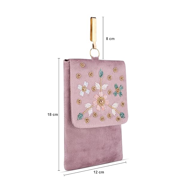 Bag in Floral Beaded Mobile Sling Bag for Women