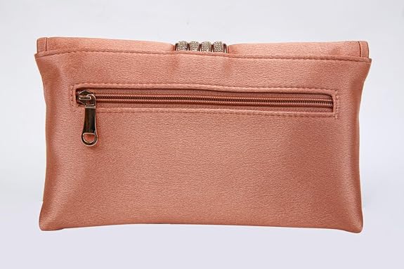 Bag in Elegant Satin Evening Clutch Bag Stylish Envelope Purse with Rhinestone Detail and Detachable Chain Perfect for Formal Events and Special Occasions