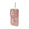 Bag in Handmade Beaded Floral Design Pouch for Women, Boho Chic Mobile Purse (Pink)