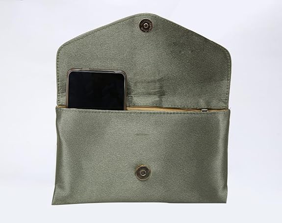 Bag in Elegant Satin Evening Clutch Bag Stylish Envelope Purse with Rhinestone Detail and Detachable Chain Perfect for Formal Events and Special Occasions