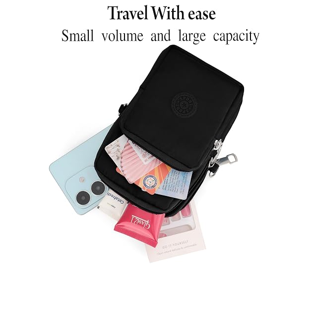 Bag in Women’s Floral Crossbody Phone Bag – Multi-Pocket Small Shoulder Purse with Adjustable Strap