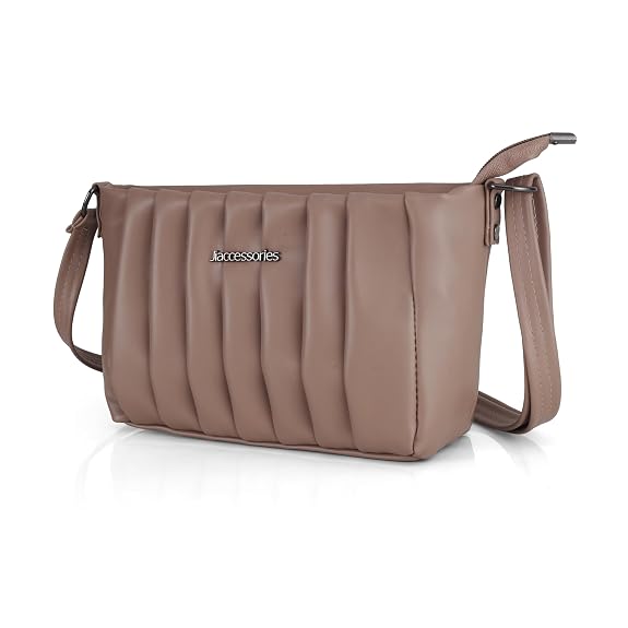 J I Quilted Crossbody Sling Bag for Women Soft Padded Design, Adjustable Strap, Compact Everyday Shoulder Purse