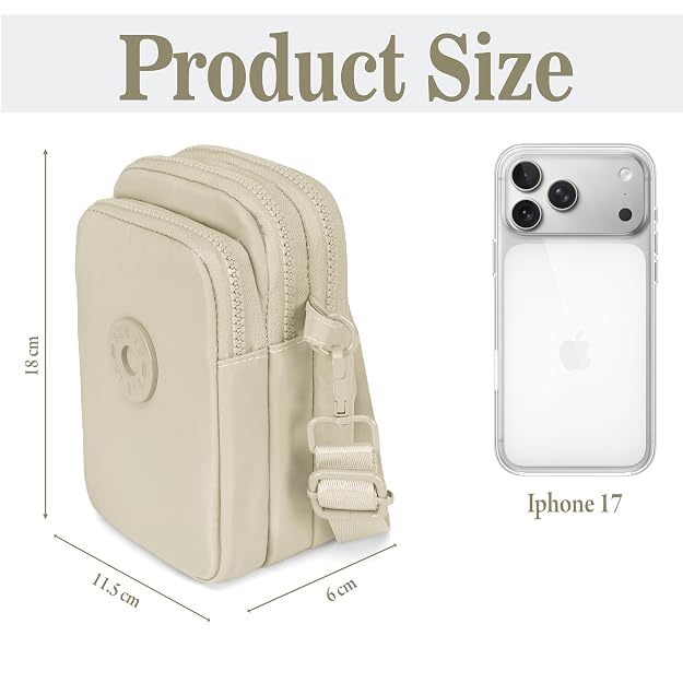 BAG IN Crossbody Travel Bag with Adjustable Strap, Multi-Pocket Phone Purse, Lightweight Nylon Shoulder Bag for Everyday Essentials