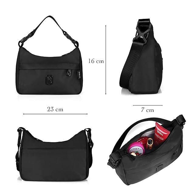 Bag in Women’s Small Crossbody Bag, Lightweight Nylon Shoulder Purse with Zipper Pocket, Adjustable Strap