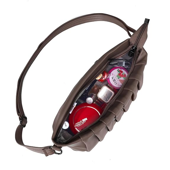 J I Quilted Crossbody Sling Bag for Women Soft Padded Design, Adjustable Strap, Compact Everyday Shoulder Purse