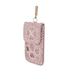 Bag in Handmade Beaded Floral Design Pouch for Women, Boho Chic Mobile Purse (Flower Pink)