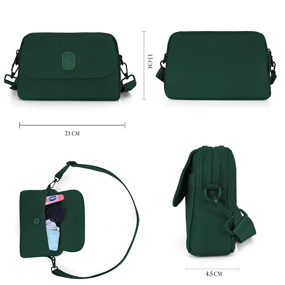 J I Women’s Small Crossbody Bag, Lightweight Shoulder Sling Purse with Adjustable Strap, Flap & Zipper Closure for Travel and Daily Use