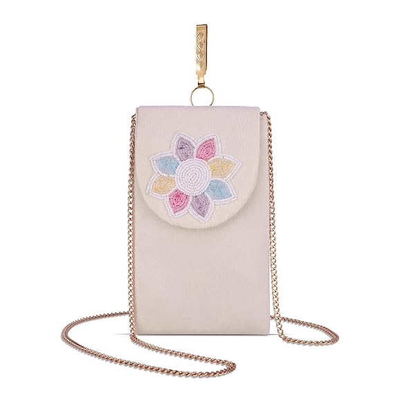 Bag in Women's Flower Beaded Mobile Pouch