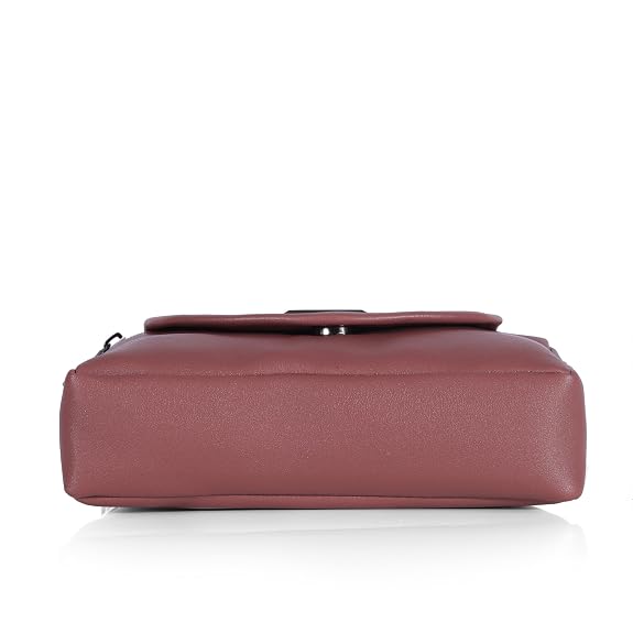 Bag in Stylish Women's Leather Shoulder Bag Embroidered Flap Crossbody Purse with Zipper Compartments & Adjustable Strap